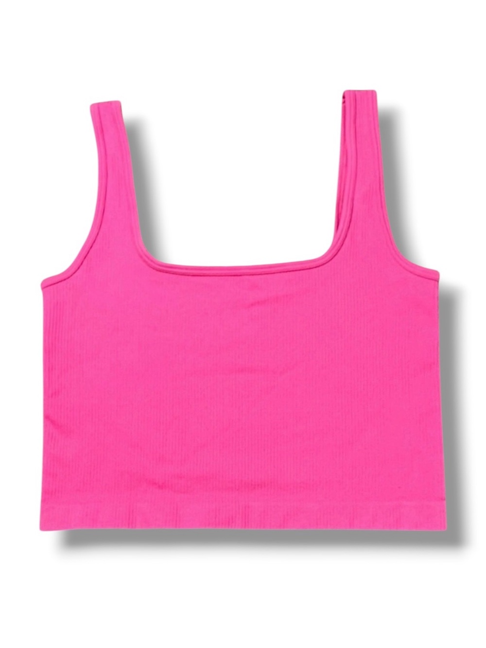 NWOT OQQ Pink Ribbed Seamless Crop Top Size Medium